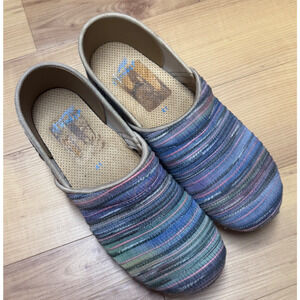 Dansko Espadrille Clogs Women EU 41, US 10.5-11 Rainbow Artisan Weave CloseBack